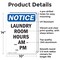 Signmission Laundry Room Hours _ Am - _ Pm, 10 in W x Rectangle, Aluminum OS-2PACK-NS-A-1014-V-13978 - alternate 5